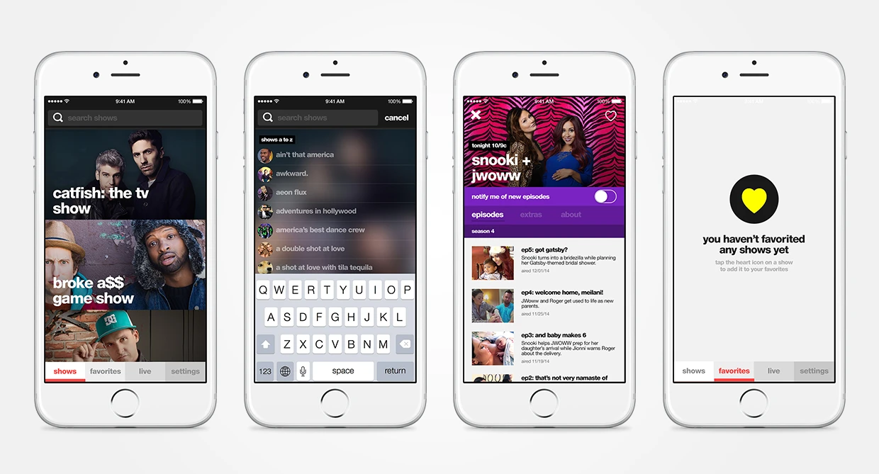 Exploration of the Brand style on MTV's iOS app